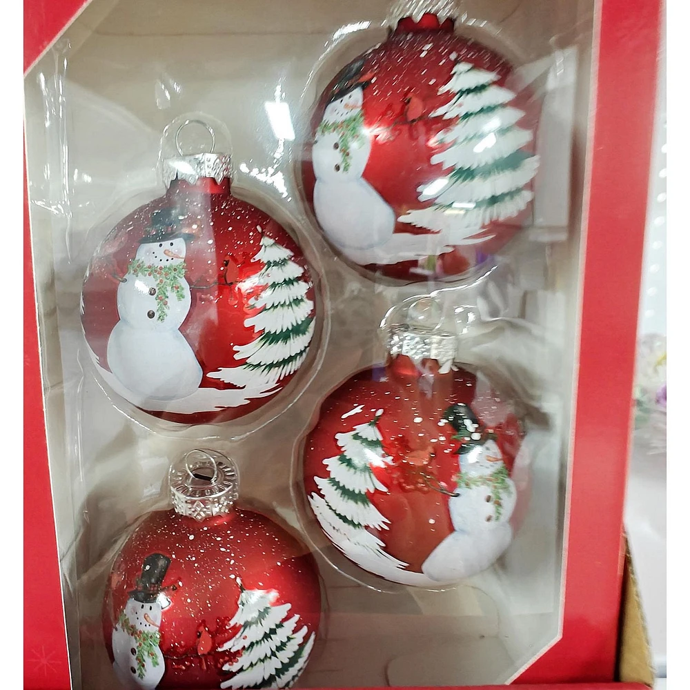Holiday Time Ornement en verre bonhomme de neige 65 mm x 4 carats