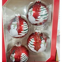Holiday Time Ornement en verre bonhomme de neige 65 mm x 4 carats