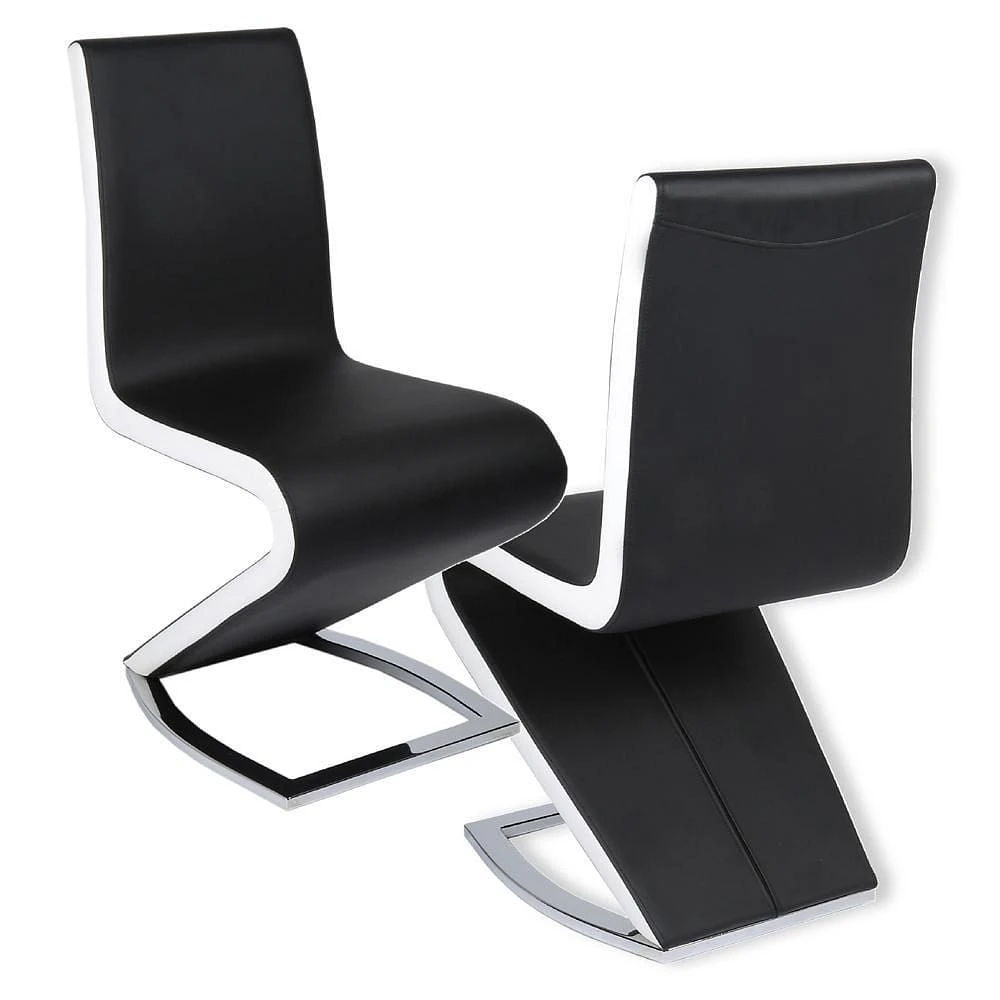 Chaise de salle à manger canadienne Oscar noir et blanc