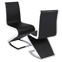 Chaise de salle à manger canadienne Oscar noir et blanc