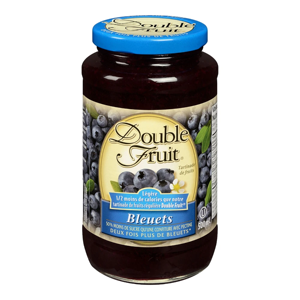 Double Fruit Light Blueberry Fruit Spread 500mL, 500 mL