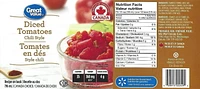 Great Value Chili Style Diced Tomatoes, 796 mL Chili Diced Tomatoes