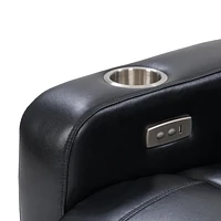 Fauteuil inclinable électrique rembourré en tissu PU CorLiving Ophelia avec porte-gobelet et port USB - Fauteuils inclinables électriques pour adultes, fauteuil de cinéma de salon, fauteuil inclinable