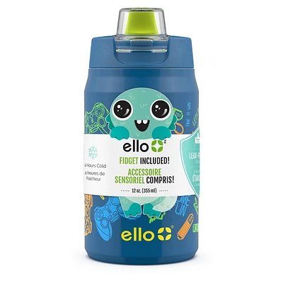 Ello Milo Stainless Steel Water Bottle with Fidget Charm
