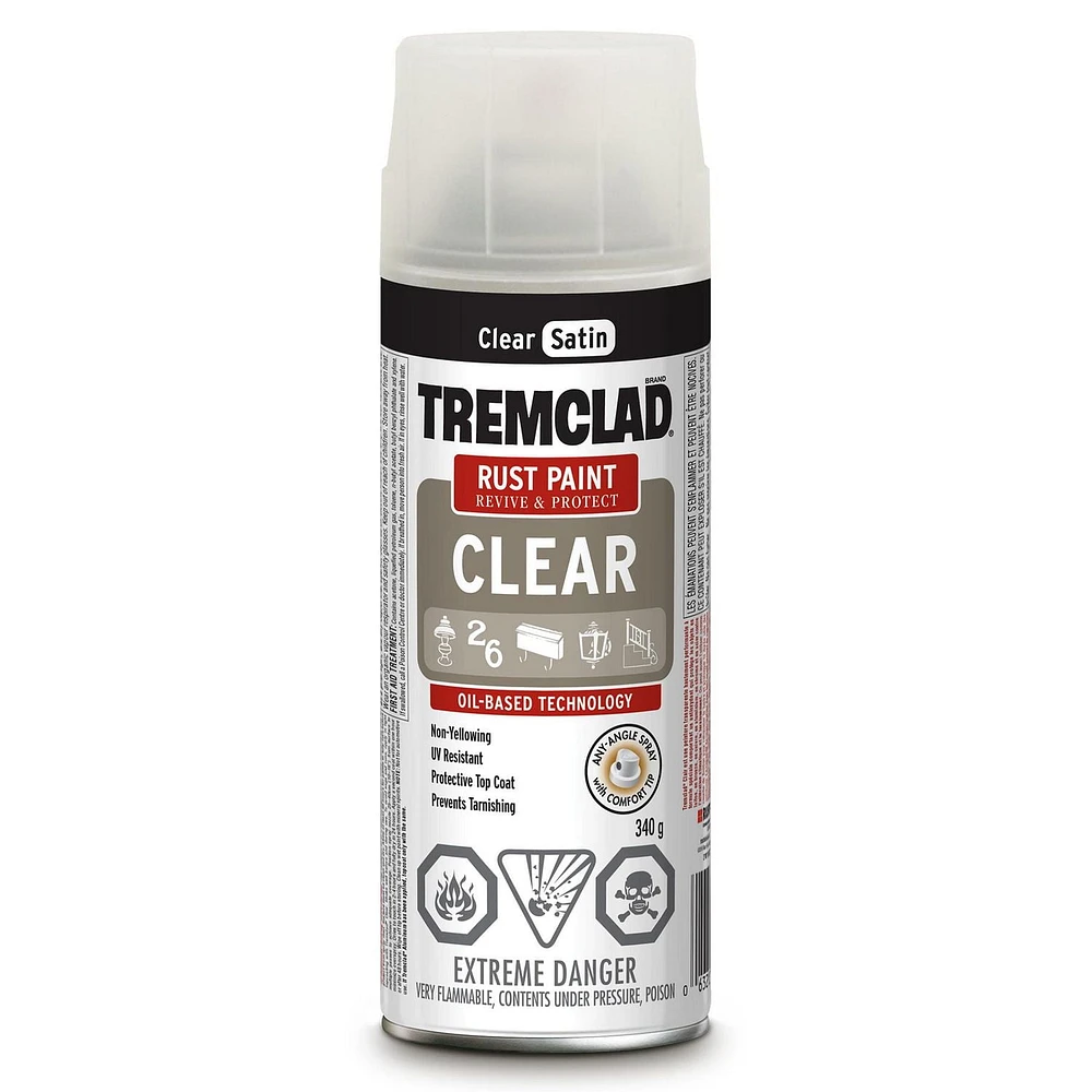 Tremclad Clear Satin Rust Paint, 340 g