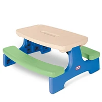 Little Tikes Easy Store Picnic Table with Umbrella - Blue\Green