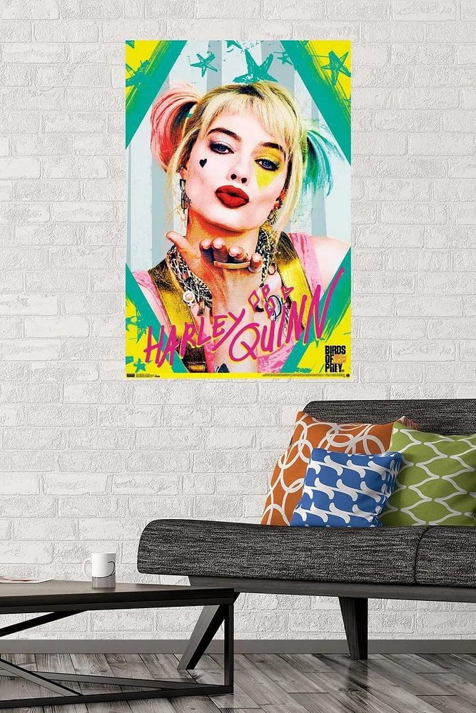 DC Comics Movie - Birds of Prey - Harley Quinn - Kiss Wall Poster