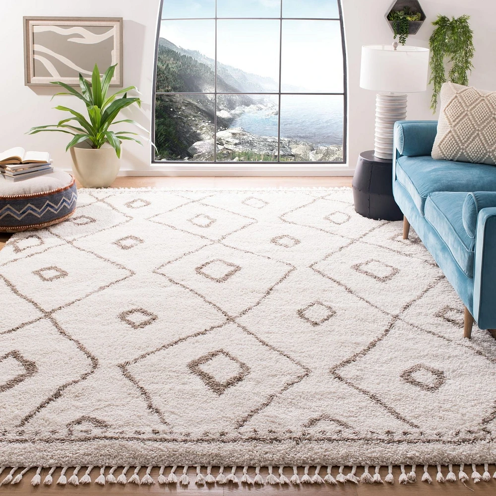 Safavieh Moroccan Fringe Barclay Tapis Géométrique Shag