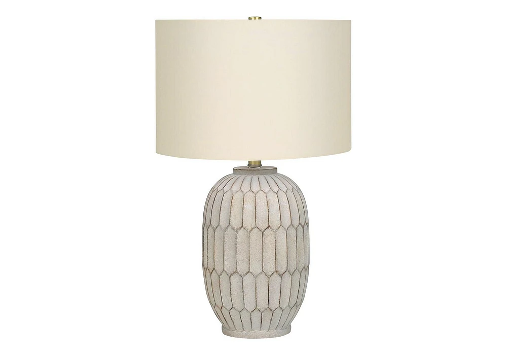 Monarch Specialties  Luminaire, 24"h, Lampe De Table, Résine Crémeuse, Teinte Ivoire / Crème, Transitionnel