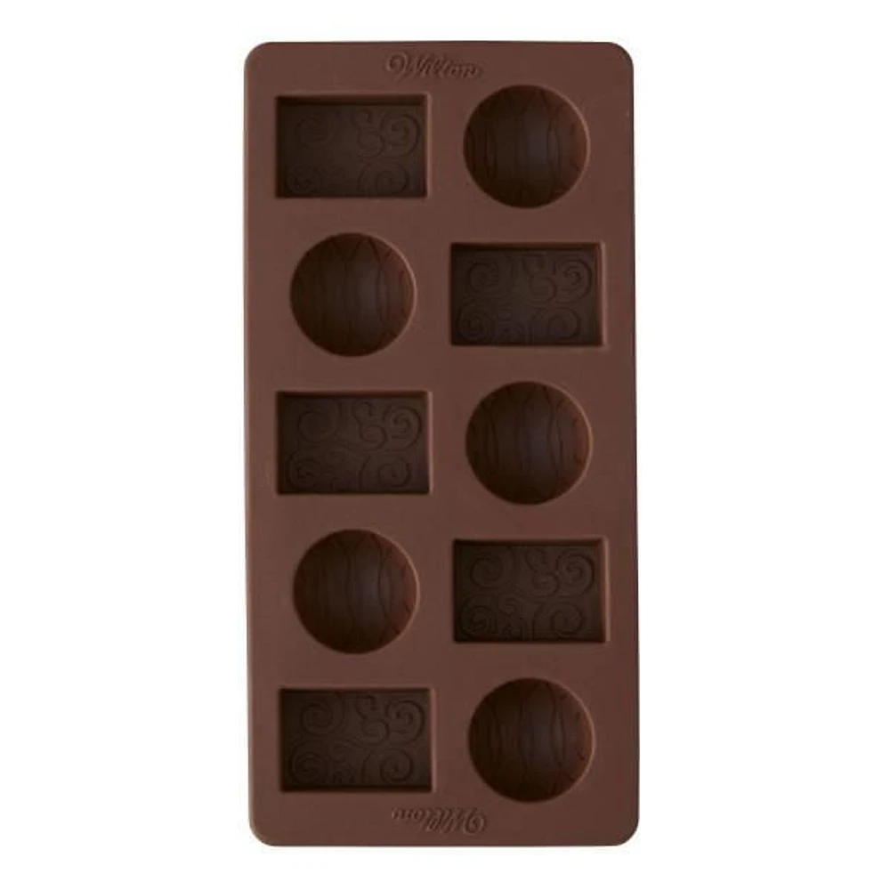 Moule à bonbons en silicone à motifs, Wilton, 10 cavités Moule bonbon silicone à motifs