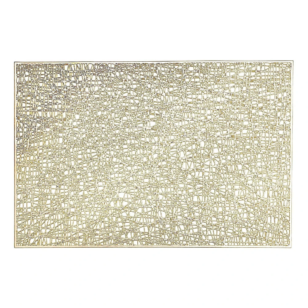 IH Casa Decor Metallic Laser Cut Pvc Placemat Sisal Champagne - Ensemble De 12