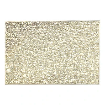 IH Casa Decor Metallic Laser Cut Pvc Placemat Sisal Champagne - Ensemble De 12
