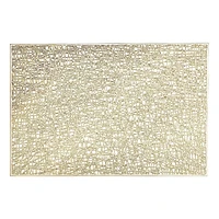 IH Casa Decor Metallic Laser Cut Pvc Placemat Sisal Champagne - Ensemble De 12
