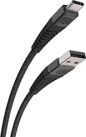 Scosche HDCAB10-SP Strikeline 10-ft. Heavy-Duty USB to USB-C Charge & Sync Braided Cable Black, 10 ft. Heavy Duty USB-C Cable