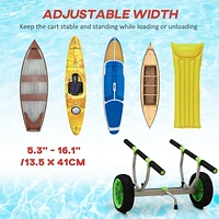 Soozier Chariot de kayak largeur réglable grandes roues, cadre en aluminium