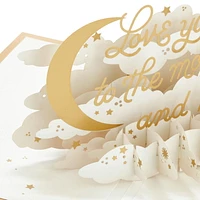 Carte Signature en relief – Paper Wonder de Hallmark – Carte de la Saint-Valentin, carte d'anniversaire, carte d'amour, carte romantique de fête (Lune et étoiles)