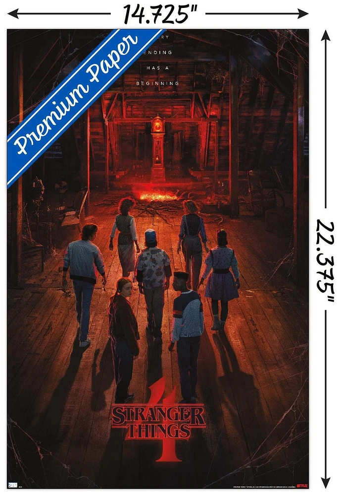 Netflix Stranger Things: Season 4 - Creel House Teaser One Sheet Wall Poster with Push Pins