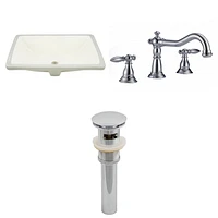 American Imaginations -in. W Rectangle Bathroom Undermount Sink Set In Biscuit