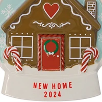 Décoration Hallmark de Noël (Boule à neige, maison de pain d'épices, 2024, céramique)