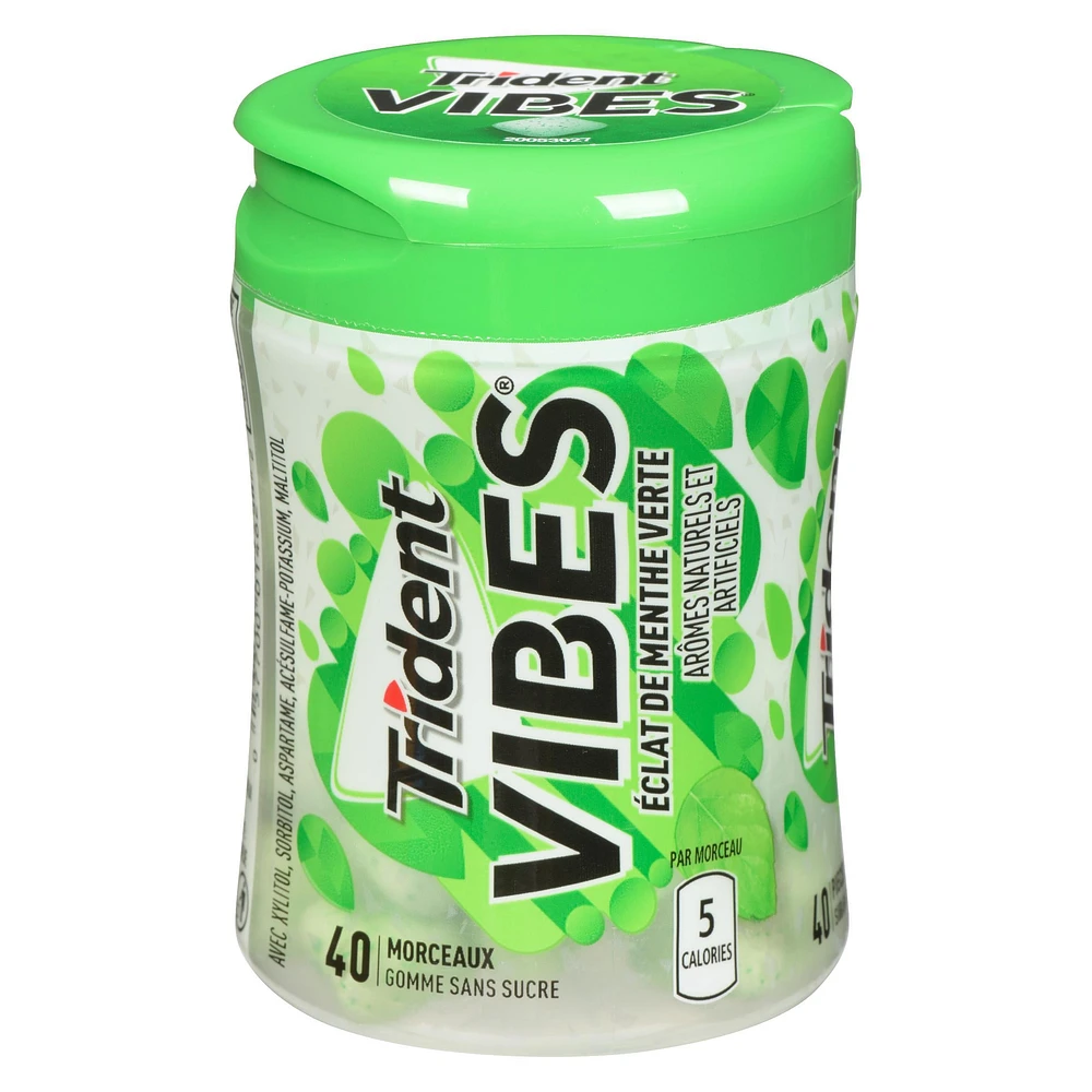 Trident Vibes Sugar Free Gum, Spearmint Rush Flavour, 1 Go-Cup (40 Pieces Total)