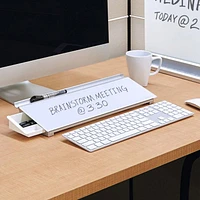 Bloc de bureau en verre Desktop Glass effaçable à sec, 18 po X 6 po