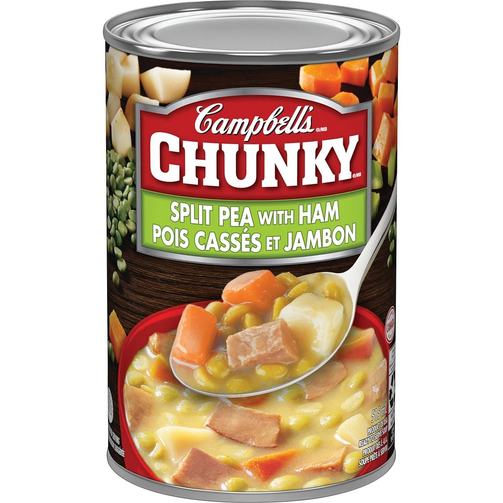 Campbell's® Chunky® Split Pea with Ham Ready to Serve Soup, Shelf Stable, Ready to serve soup 515 mL