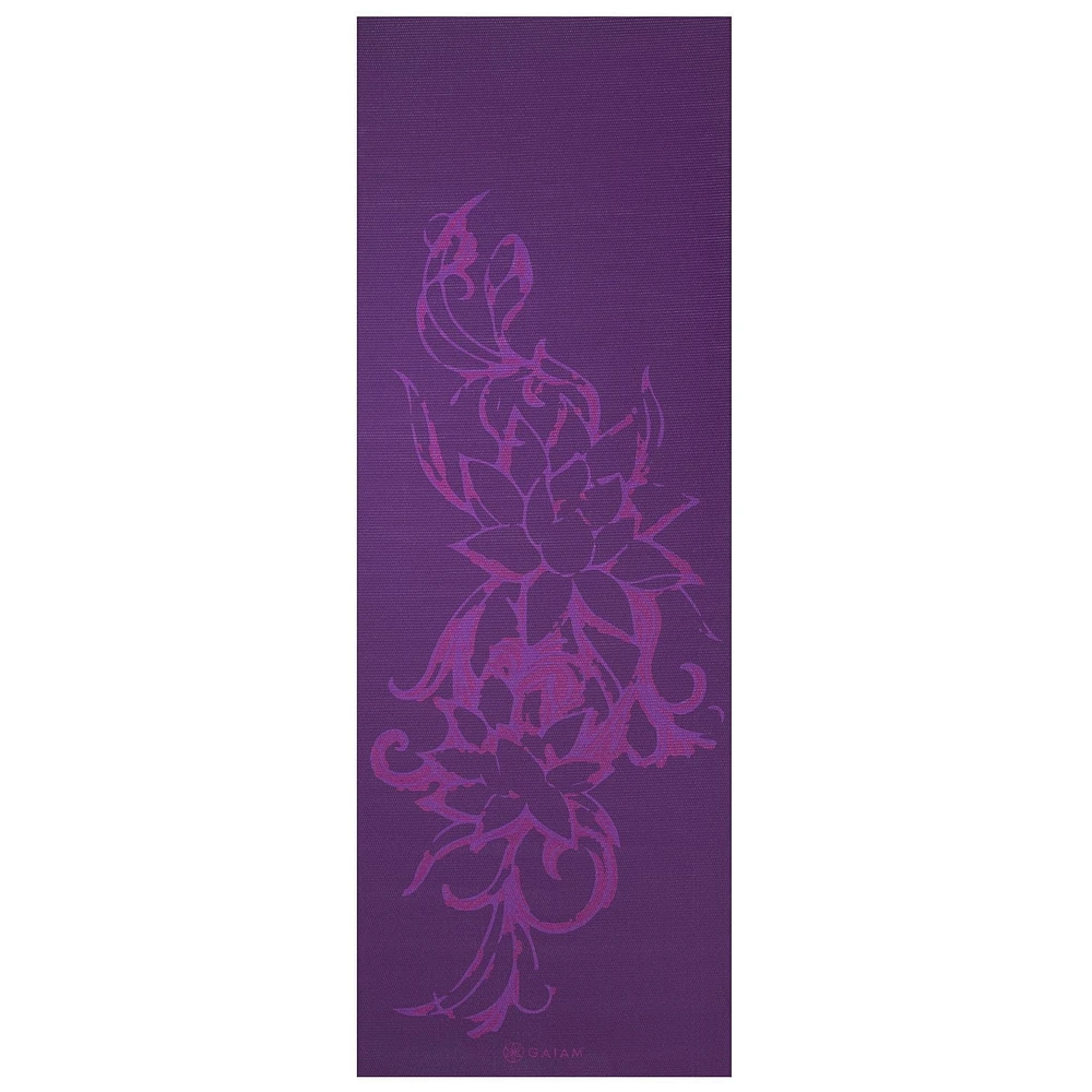 Gaiam 6MM Yoga Mat Reversible Royal Bouquet