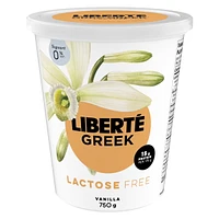Liberté Greek 0% Lactose Free Yogurt, Vanilla, High Protein, 1 kg, 750 g