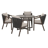 Ensemble table et chaises 5 pièces pour patio Laval Better Homes & Gardens - Brun Osier tissé à la main