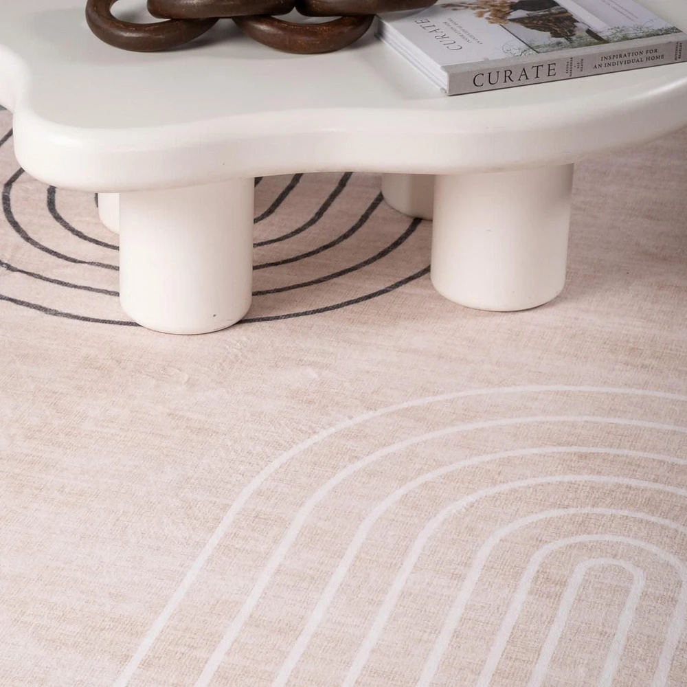 Rug Branch Eclipse Mid-Century Modern Indoor Area Rug, Beige Green, Abstract - Living Room, Bedroom, Dining Room, and Office