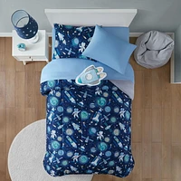 Mainstays Kids Rocket Bed-in-a-Bag, Twin, Double