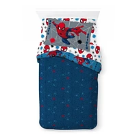 Marvel Spider-Man Ensemble de Literie 4 Pièces pour Lit 1 Place + En Prime un Sac Pour Lit 1 Place
