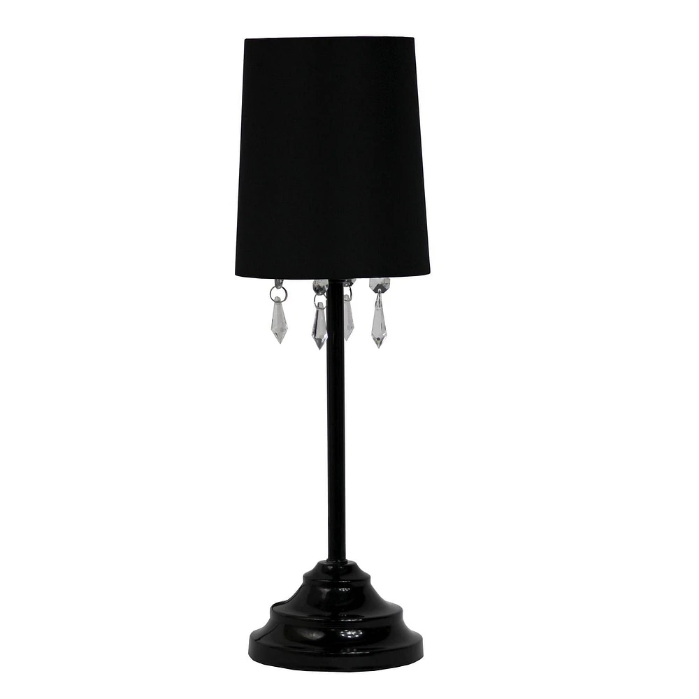 Lampe de table Simple Designs avec abat-jour en tissu et perles acryliques suspendues