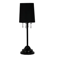Lampe de table Simple Designs avec abat-jour en tissu et perles acryliques suspendues