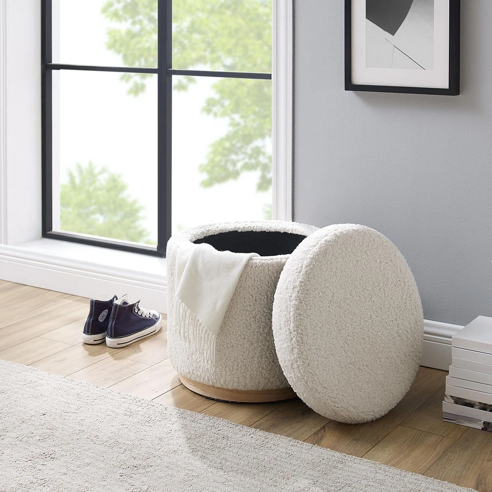 Pouf de rangement Richgrove naturel