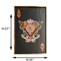 Eye-Catching Wall Art – 'Playing Card Ace of Red Hearts' (58"H x 40"W x 1.6"D), Bold and Vibrant Design with Stunning Detailing, Printed on Premium Canvas for Long-Lasting Durability