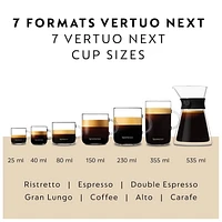 Nespresso Vertuo Next Coffee and Espresso Machine by Breville with Aeroccino Milk Frother, Light Grey, 7 cup sizes