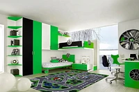 Tapis rectangle amusant pour enfant rues multicolore nylon