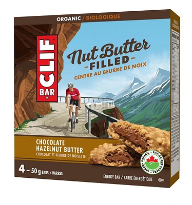 CLIF Bar Nut Butter Organic Chocolate Hazelnut Energy Bars, 4 x 50 g