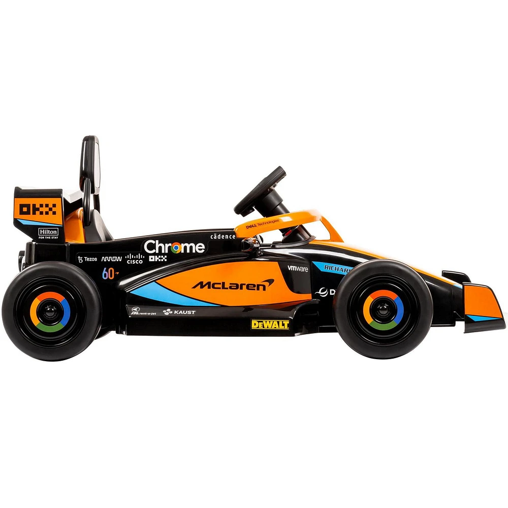 Voiture de course McLaren F1, batterie de 12v, jouet porteur pour les enfants de Huffy, noir