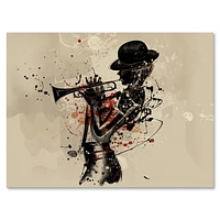 Designart Femme jouant de la trompette de jazz Art mural sur toile