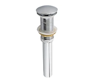 DROP Bath and Kitchen DR091457 Robinet pour lavabo de salle de bains de forme ronde en couleur chrome de la série Haven - comprend un drain sans trop-plein.