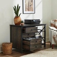 Sauder® Collection Steel River Crédence, Finition Carbon Oak®, 427849
