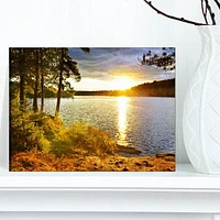 Designart Belle vue sur le coucher de soleil sur le lac Art mural sur toile