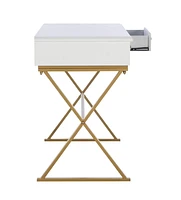 Parker White and Gold Campaign Desk