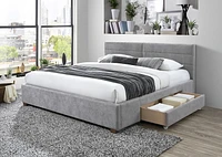 Lit Plateforme di rangement, 78 po, Gris clair