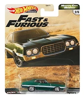 Véhicule ​Hot Wheels Fast & Furious Ford Gran Torino en métal moulé sous pression à l’échelle 1:64