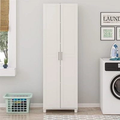 Callahan 16" Utilitaire armoire de rangement, Blanc