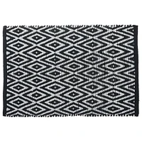Handwoven Diamond Rug 20" X 32" Black