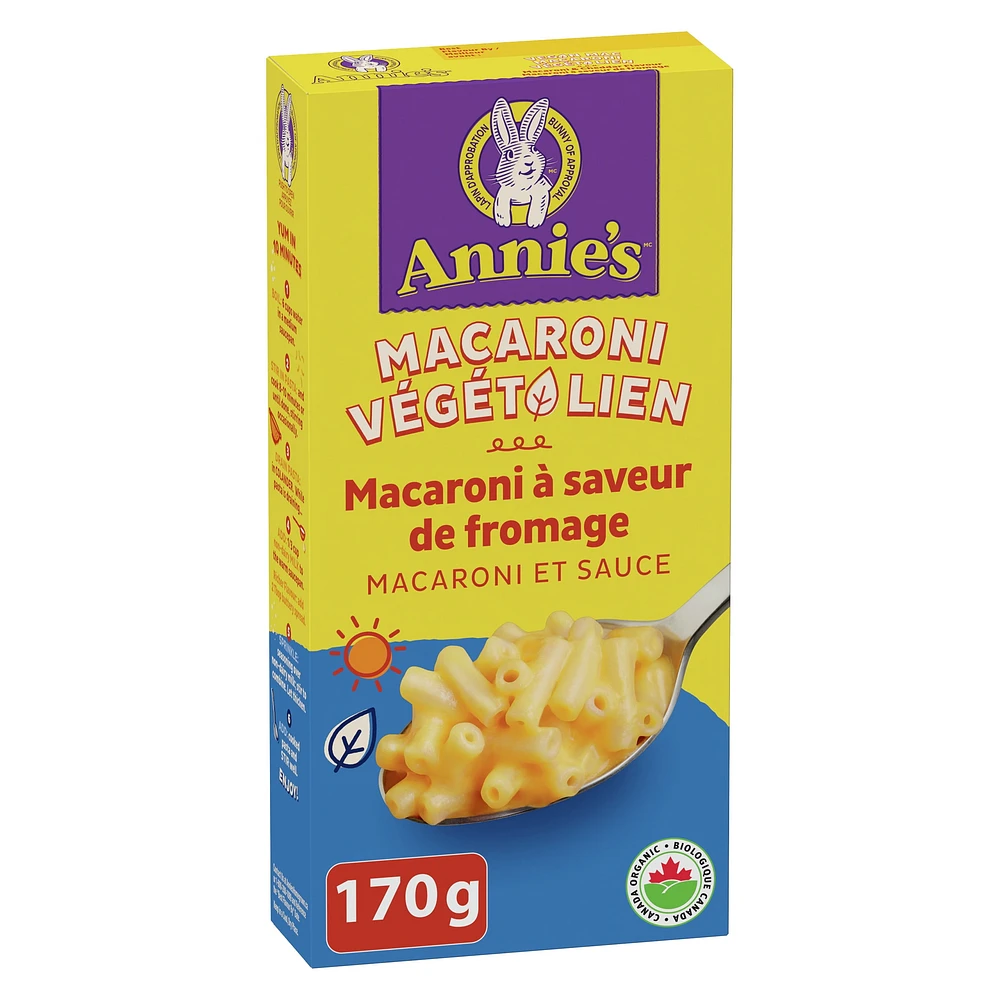 Annie's Vegan Macaroni & Cheddar Flavour, Canada Organic, 170 g, 2 Servings, 170 g